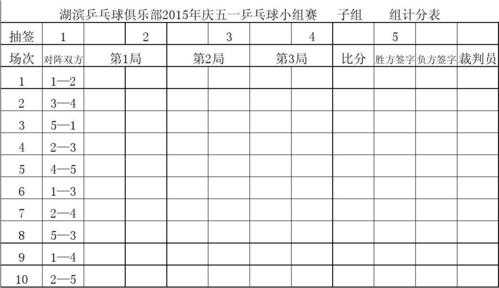 五人对抗赛统计模板（5人比赛对阵图）-第1张图片-马瑞范文网