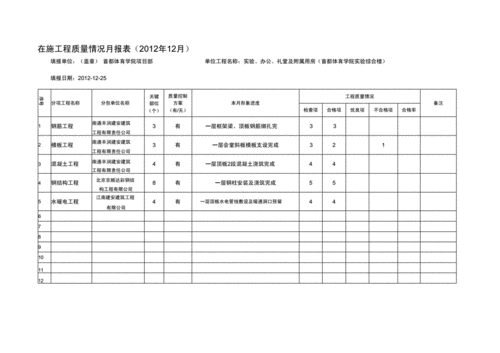 建筑施工质量报表模板,建筑施工质量报表模板下载 -第2张图片-马瑞范文网