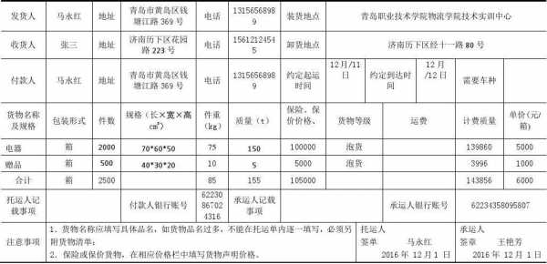 货柜托运单模板图 货柜托运单模板-第3张图片-马瑞范文网