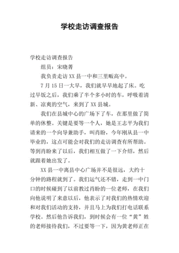 校园走访报告模板,学校走访记录的意见和建议 -第3张图片-马瑞范文网