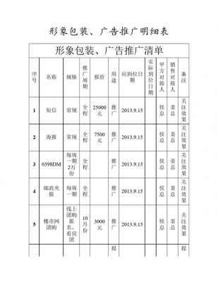  广告投放清单模板「广告投放效果图」-第2张图片-马瑞范文网