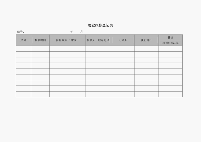  物业报模板「物业报修单表格模板」-第1张图片-马瑞范文网