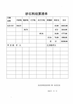 砂石料对账表格的模板,砂石料对账单 -第1张图片-马瑞范文网