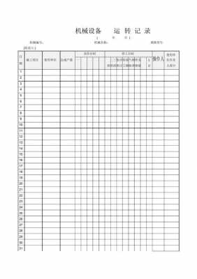 机械运转台日填写模板（机械运转记录表范文）-第3张图片-马瑞范文网