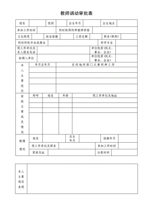 教师调动申请表填写范本-教师调动审批表模板-第2张图片-马瑞范文网