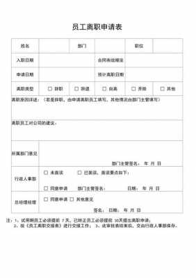  员工离职申请表模板「员工离职申请表模板免费」-第2张图片-马瑞范文网