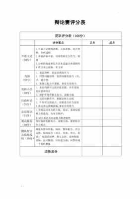 辩论赛评分量表格模板-第2张图片-马瑞范文网