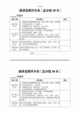 演讲评价表模板-第1张图片-马瑞范文网