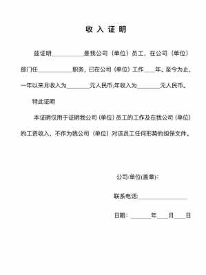 收入证明模板部门怎样填写（收入证明盖部门章可以吗）-第3张图片-马瑞范文网