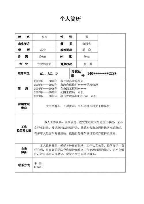 应聘行政司机自我评价-应聘行政司机的简历模板-第2张图片-马瑞范文网