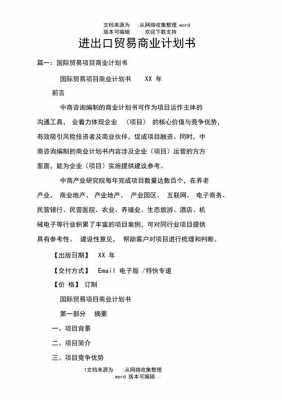  外贸中商业计划书模板「贸易公司商业计划书的要点」-第3张图片-马瑞范文网