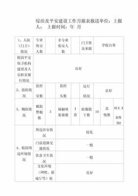 综治月报模板-第2张图片-马瑞范文网