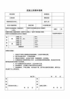 模板拆除申请表格（模板拆出申请表）-第2张图片-马瑞范文网