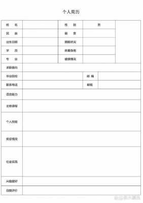 标准空白表格简历模板下载word格式下载（空白简历表格在线编辑）-第2张图片-马瑞范文网